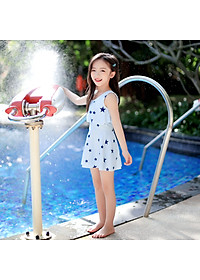 Đồ bơi áo tắm cho bé gái, dáng váy nhẹ nhàng dễ thương, quần sooc đùi rời kín đáo dễ mặc, chất bơi đẹp | BT23
