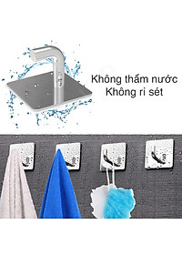 Combo 4 móc treo đồ quần áo dán tường inox 304 HOBBY Home Decor V35-4