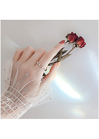 Nhẫn bạc thời trang phong cách Hàn quốc.12.09.Hở xoắn  ngôi sao