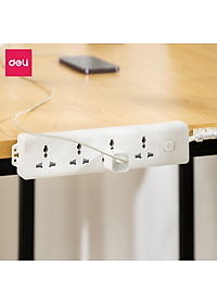 Ổ Cắm Điện Đa Năng 2500W Có Công Tắc Nguồn 3/4/6 Ổ , 3M/5M Dây Chống Giật Chống Cháy Chất Lượng Cao Deli - Phiên Bản Mới Nâng Cấp 2023 - Hàng Chính Hãng - ET401 - 406