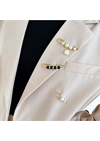 Set 2 kim băng ngọc trai, gim cài quần áo, thu nhỏ eo, khuy cài áo siêu hot, cá tính, dễ sử dụng