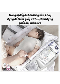 Nôi cũi vải gấp gọn đa năng umoo um-08108 chính hãng sang chảnh