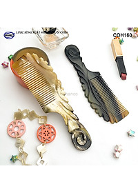  Lược Sừng Vân Nưa Chuôi Cuốn (Size: XL-20cm) Họa Tiết Uốn Lượn Sắc Sảo, Chăm sóc tóc - COH160
