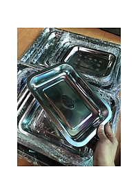 Khay inox sâu lòng và khay inox thấp lòng đủ cỡ mâm inox chữ nhật đựng thức ăn mâm làm bánh mâm inox tiệm cơm mâm cơm