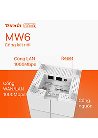 Hệ thống Wifi Nova Mesh cho gia đình Tenda MW6 Chuẩn AC 1200Mbps (2 node) - Hàng Chính Hãng