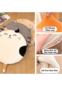Đệm văn phòng ngồi bệt hình mèo cao cấp A phong cách Nhật Bản