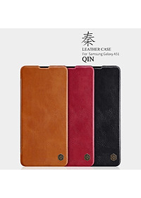 Bao da dành cho Samsung Galaxy A51 hiệu Nillkin Qin (Chất liệu da thật, có ngăn đựng thẻ, mặt da siêu mềm mịn) - Hàng chính hãng