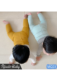 Quần cotton cao cấp cho bé sơ sinh, dáng cạp cao giữ ấm bụng, chất mềm mịn siêu đẹp, có lựa chọn lót lông mịn ấm | MQ23
