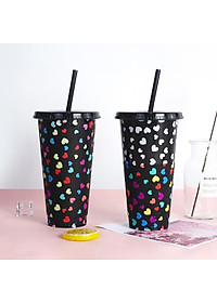 { Chọn Màu} Ly Nước Thần Kì Đổi Màu Theo Nhiệt Độ Tặng Kèm Ống Hút Và Khăn Lau PaKaSa - Hàng Chính Hãng 