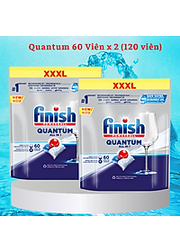 combo 2 túi viên rửa bát finish quantum max 60 viên (2x60tabs=120 viên)