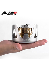 Bếp cồn dã ngoại, cắm trại, picnic SK063. Chất liệu hợp kim nhôm + đồng vàng. Nắp chữa cháy an toàn.