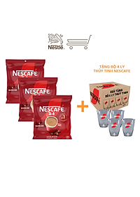 [Tặng Ca Đá 900ML] Combo 3 Bịch NESCAFE 3IN1 Công thức cải tiến - VỊ NGUYÊN BẢN Bịch 46 gói