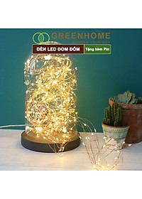 Dây Đèn Led Trang Trí Greenhome, Fairy Lights, Đom Đóm 1 Mét, 3 Chế Độ Sáng, Tặng Kèm Pin, Chịu Nước, Decor, Chụp Hình
