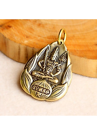 Dây chuyền mặt Phật Bản Mệnh hoa sen bằng đồng - MV02