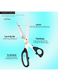 [HÀNG CHÍNH HÃNG]Kéo cắt sườn dài 26cm, lưỡi kéo dài 11.5cm bằng thép không gỉ an toàn sức khỏe của GGOMi Hàn Quốc GG157