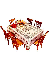 Khăn trải bàn PAULEE WLG-751 hoa văn nhũ vàng (152cm x 228cm)