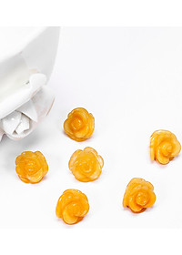 Charm hoa mẫu đơn đá thiên nhiên làm mặt nhẫn, mặt dây chuyền, bông tai, vòng tay - Ngọc Qúy Gemstones