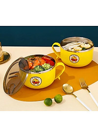 Ca Đựng Cháo Giữ Nhiệt, Ca Úp Mỳ, Tô khuấy Bột Ăn Dặm Cho Bé Hình Vịt Vàng Đáng Yêu - Chính hãng MINIIN 