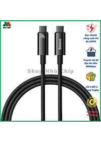 Cáp Sạc Nhanh Baseus Tungsten Gold Type-C to Type-C PD 240W Cho MacBook Samsung S23 Xiaomi iPad Huawei (Fast Charging Data Cable 5A)-Hàng chính hãng