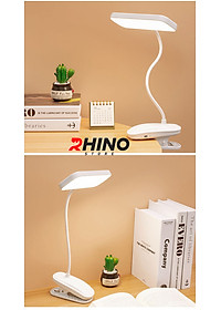Đèn học LED gắn kẹp bảo vệ mắt chống cận cảm ứng Rhino L401, tích điện đa năng làm việc, để bàn học - Hàng chính hãng