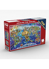 Tranh Xếp Hình Random Cut 750 Mảnh Minh Châu – Around The World (40x60cm)