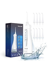 Máy tăm nước cầm tay FAIRYWILL FW-5020E Bản Màu Trắng Thiết kế nhỏ gọn Sạc bằng USB Dễ mang đi du lịch Hàng Chính Hãng