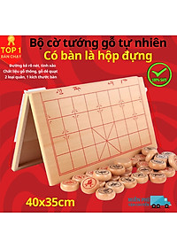 [GỖ TỰ NHIÊN CAO CẤP] Bộ cờ tướng gỗ sồi cao cấp kích thước 40 x 35cm, Bộ cờ tướng cao cấp khắc nét tinh xảo có bàn là hộp đựng gấp gọn - Hàng chính hãng D Danido