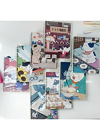 Sổ tay lò xo mèo A5 160 trang Bộ sưu tập sổ ghi chép mẫu mèo Nhật Bản anime học sinh-B113