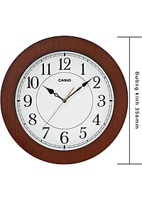 Đồng Hồ Treo Tường Casio IQ-133-5DF Vỏ Gỗ,  Kim Trôi Im Lặng
