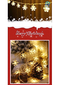 Dây Đèn LED Hoa Tuyết Trang Trí 3m 16 Bông Tuyết Cắm Điện