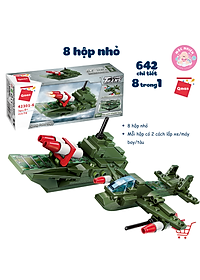 Đồ chơi lắp ráp xếp hình 8 trong 1 chủ đề quân sự Qman 42301 - Xe tăng quân sự (642 chi tiết)