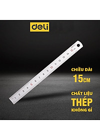 Thước Kẻ Thép Deli Các Kích Thước 15/20/30/50cmTiện Lợi - Chất Liệu Chống Mòn Gỉ - DL8015