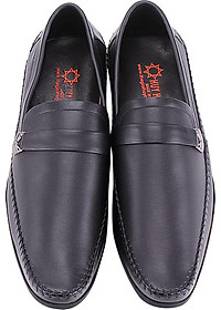 Giày Tây Nam Đan Viền Huy Hoàng HT7708 - Đen