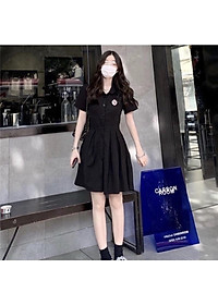 Váy sơ mi logo thắt nơ eo thể thao - Đầm hở lưng cá tính 2022