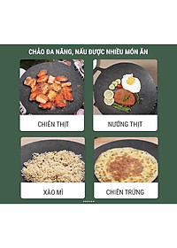 Chảo Đá Nướng Thịt Kiểu Hàn Quốc, Vỉ Nướng BBQ Chống Dính Không Cần Dầu Size 34cm Hàng Chính Hãng MINIIN