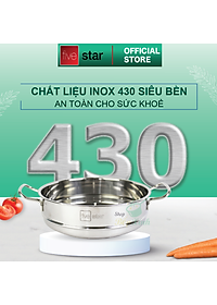Bộ Nồi Xửng 3 Đáy Nắp Kính Fivestar ST-3DG - Hàng Chính Hãng