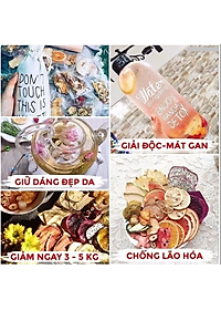 Hộp 30 gói trà detox hoa quả sấy khô 3 vị robimart giảm cân, giữ dáng, đẹp da - tặng kèm bình 1000ml, đường