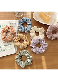 Dây buộc tóc Scrunchies hoa nổi dễ thương HD84