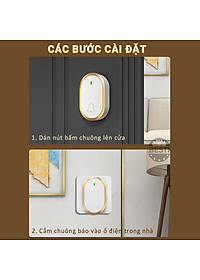 Chuông Cửa Không Dây Thông Minh Besti YBT01 (1 Nút Bấm, 1 Chuông ), Chống Nước, Khoảng Cách Sử Dụng Hiệu Quả 300M, 60 Loại Nhạc Chuông, 4 Mức Điều Chỉnh Âm Lượng - Hàng Chính Hãng