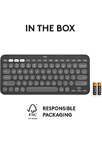 Bàn phím Bluetooth K380S Pebble Keys 2 mỏng, tối giản với các phím có thể tùy chỉnh - hàng chính hãng