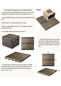 Vỉ Gỗ Lót Sàn Thương Hiệu ANKAN Gu Màu Đen 6 Nan, Ván Sàn Gỗ Tự Nhiên, Sân Vườn, Hồ Bơi, Phòng Spa, Siêu Bền, Chịu Nước Tốt, Chống Trơn Trượt, Tiêu Chuẩn Xuất Khẩu (1 Vỉ)
