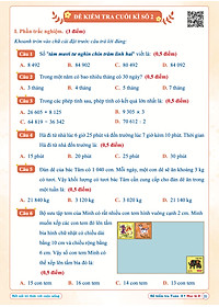 Combo Đề Kiểm Tra Toán, Tiếng Việt Lớp 3 - Kết Nối Tri Thức - Học kì 2