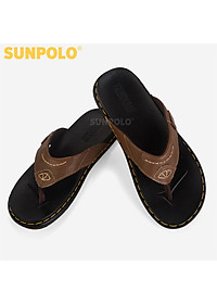 Dép Kẹp Xỏ Ngón Nam Da Bò SUNPOLO KEP205 Đế cao su (Đen, Nâu)