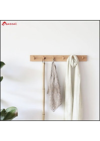 Móc gỗ treo tường trang trí, móc gỗ treo quần áo, phụ kiện  Anzzar, decor phòng ngủ