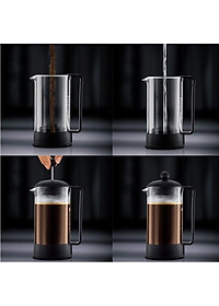 Bình pha trà, cà phê kiểu Pháp Bodum Brazil 1L-1548-01, xuất xứ Bồ Đào Nha