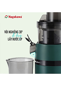 Máy ép chậm Nagakawa NAG0818 (200W) - Trục ép 6 phân đoạn kiệt bã - Ống tiếp thực phẩm lớn - Hàng chính hãng