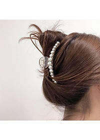 Kẹp Tóc Càng Cua Đính Ngọc Trai Nhân Tạo Phong Cách Hồng Kông Thâp Niên 90s
