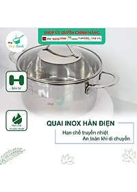 Bộ nồi chảo quánh inox FiveStar Plus 5 chiếc 3 lớp đáy liền inox 304 nắp kính, bảo hành 25 năm