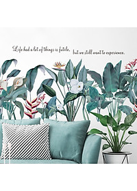 Sticker Giấy Dán Tường Decal Dán tường Mẫu Hoa Lá Cực Xinh ZH020