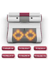 Gối massage cổ vai gáy thắt lưng kết hợp xoa bóp chườm nóng giúp giảm đau hiệu quả